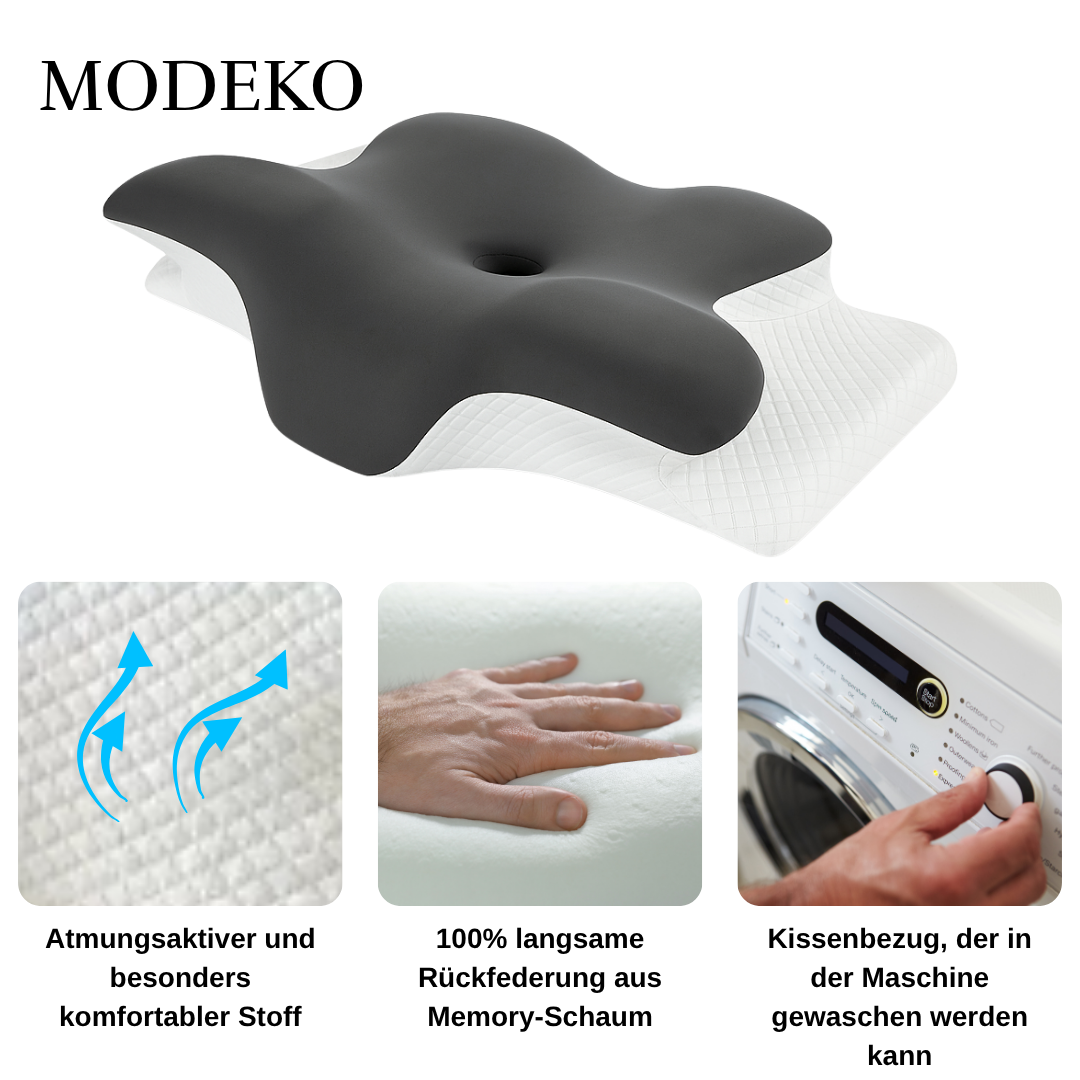 Orthopädisches Nackenkissen (60×40×12 cm) für erholsamen, tieferen Schlaf, Linderung von Verspannungen sowie verbesserte Haltung und Nackenbeweglichkeit